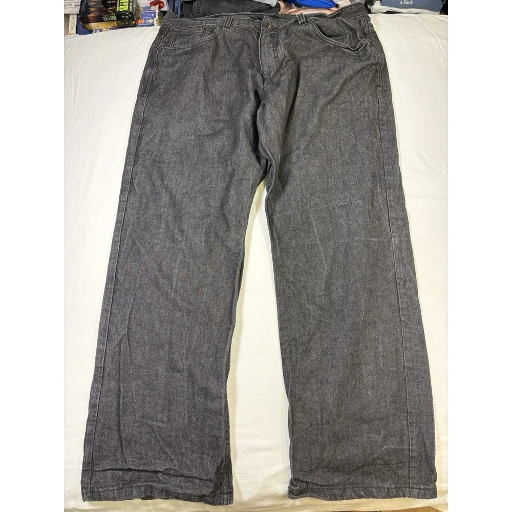 VTG Rocawear Jeans Men 42x34 Black Y2K Embroidered Hip Hop Baggy Y2K Wide-Leg